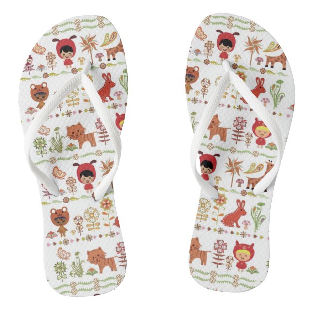 Child and Animals Pattern Flip Flops (Footbed)
