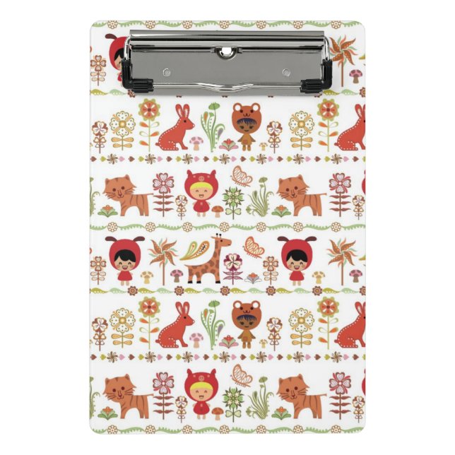 Child and Animals Pattern Mini Clipboard (Front)