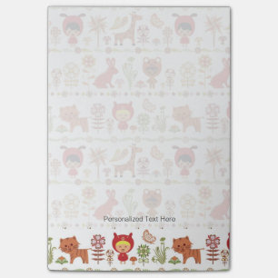Child and Animals Pattern Post-it Notes