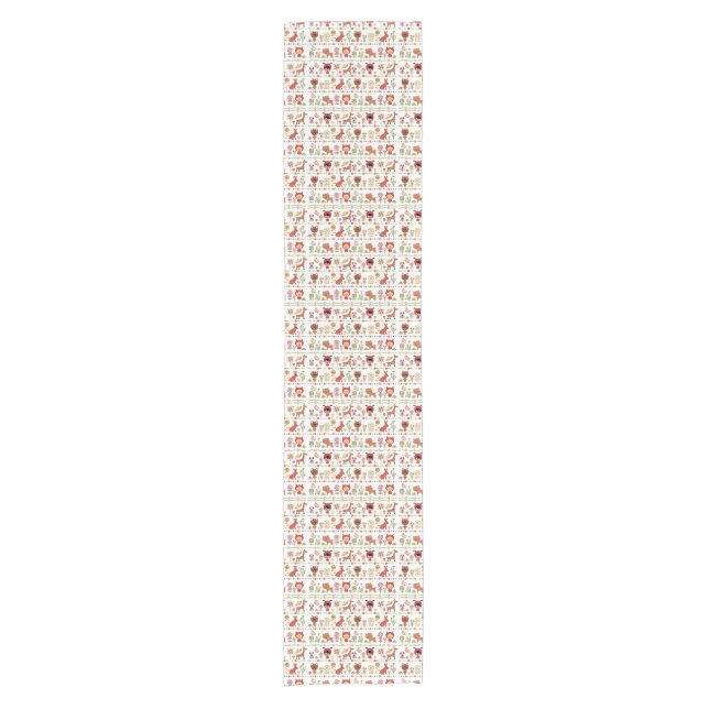 Child and Animals Pattern Short Table Runner (Front)
