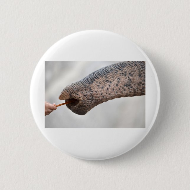 child and elephant 2 inch round button (Front)