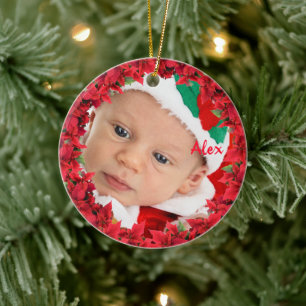 Child/ Baby Photo Christmas Ceramic Ornament