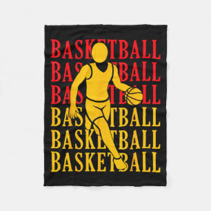 Child Basketball Player Coach Fan Basket Fleece Blanket