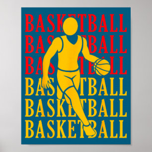 Child Basketball Player Coach Fan Basket Poster