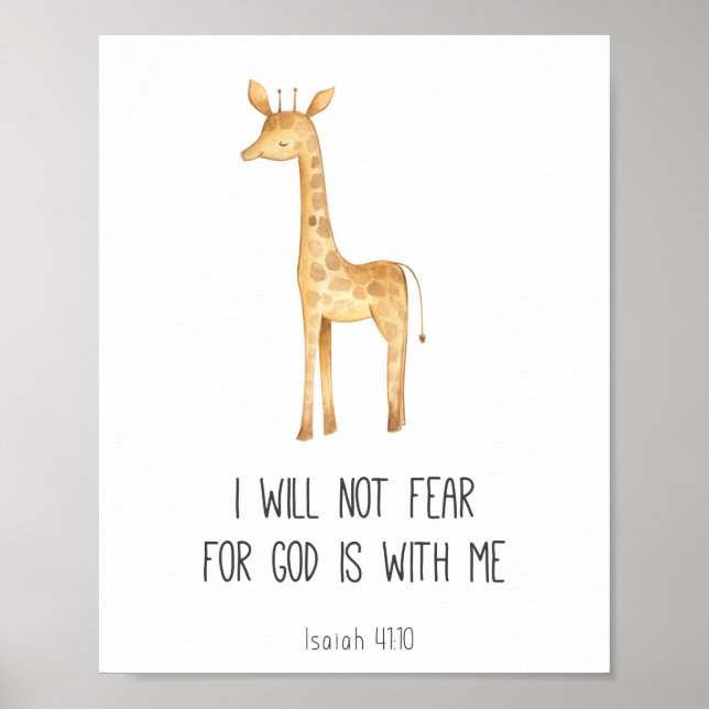 Child Bible Verse I will Not Fear Poster (Front)