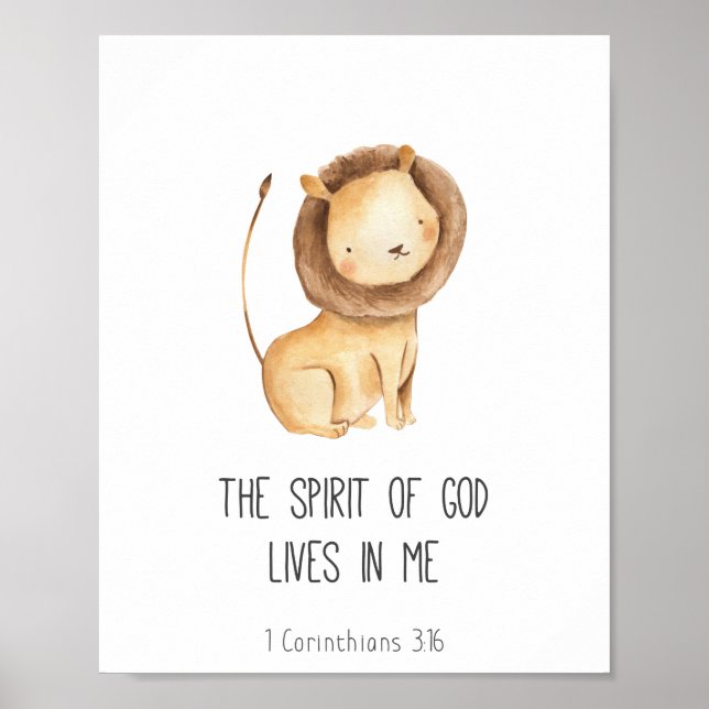 Child Bible Verse The Spirit of God Lives in Me Poster (Front)