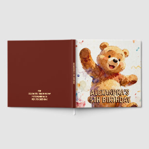 Child Birthday Animals - Cute Teddy Bear 1 Guest Book