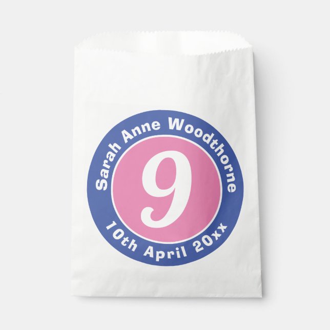 Child Birthday Party Celebration with Age Favour Bag (Front)