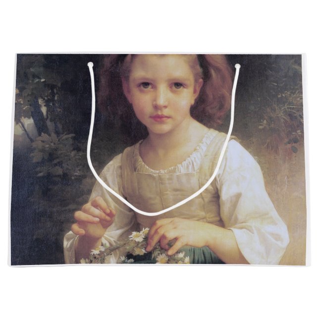 Child Braiding a Crown, Bouguereau Large Gift Bag (Front)