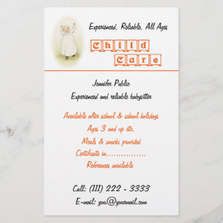 Child Care Babysitter Business Flyer