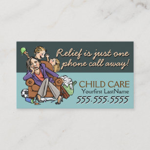 Child Care.Babysitting.Custom text/colour Business Card