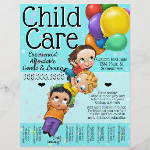 Child Care. Day Care. 8x10 Custom Tear Sheet