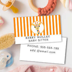 Child Care Nanny Babysitter Colourful Funky Cool Business Card
