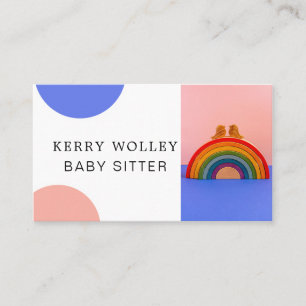 Child Care Nanny Babysitter Colourful Funky Cool Business Card