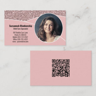 Child Care Specialist Custom Photo QR Code Business Card