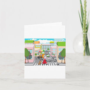 Child Crossing Road Safety Educational Card