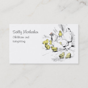 Child day care chicken and chicks business card