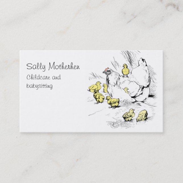 Child day care chicken and chicks business card (Front)