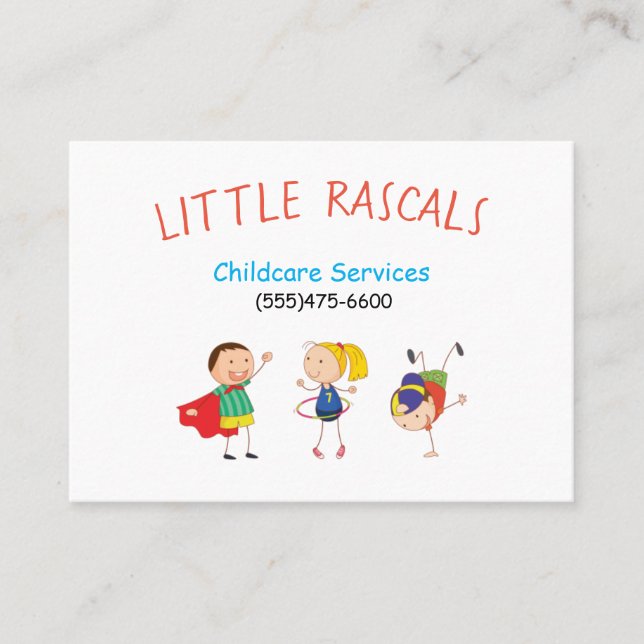 Child Daycare Services Business Card (Front)