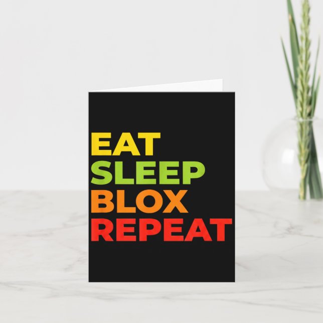 Child Eat Sleep Blox Repeat - Kids Gaming Slogan F Card (Front)