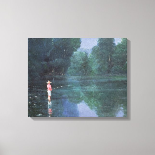 Child Fishing 1989 Canvas Print (Front)
