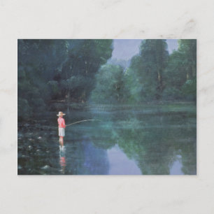 Child Fishing 1989 Postcard