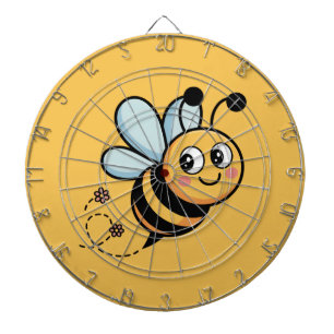 Child-Friendly Bee Mascot with Dotted Trail Dartboard