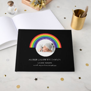 Child funeral rainbow photo keepsake guest book