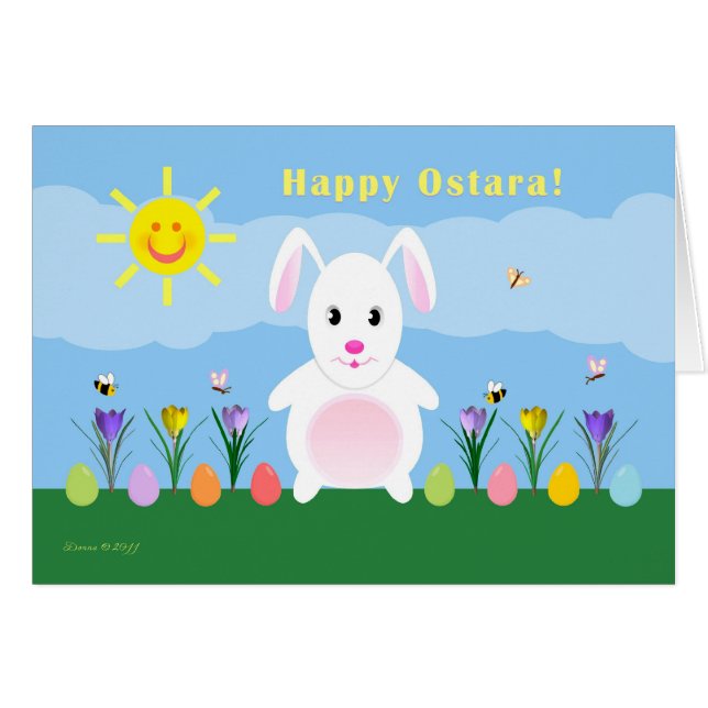 Child - Happy Ostara - Bunny in Garden (Front Horizontal)