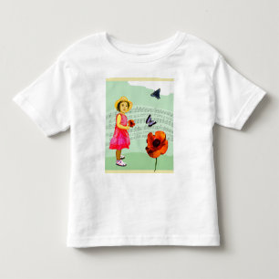 Child: I love music! poppies butterflies Toddler T-shirt