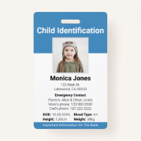 Child Identification Photo Blue