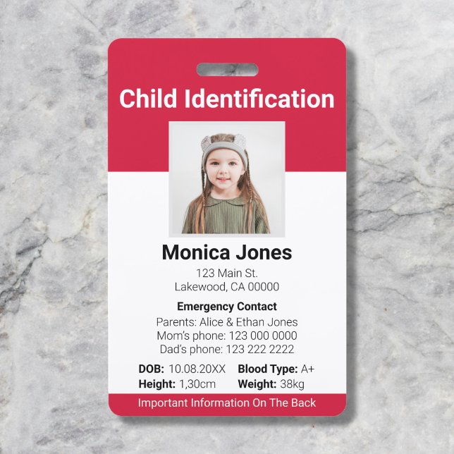 Child Identification Photo Red Badge (Creator Uploaded)