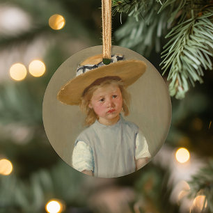 Child in a Straw Hat Mary Cassatt Ceramic Ornament
