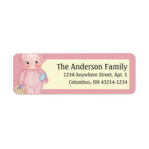 Child in Easter Bunny Outfit d5 Address Label