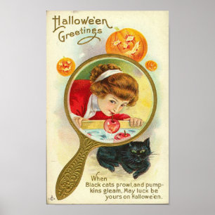 Child in Mirror Bobbing For Apples Poster