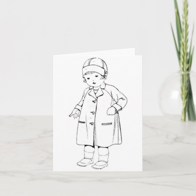 Child in Raincoat  Thank You Card (Front)