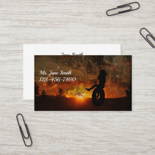 Child In Tire Swing Business Card