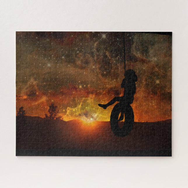 Child In Tire Swing Jigsaw Puzzle (Horizontal)