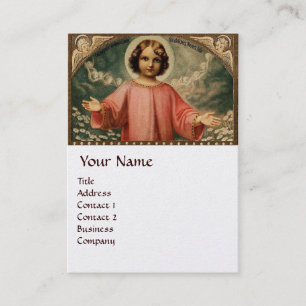 CHILD JESUS WITH ANGELS AND CHRISMAS CROWNS,pearl Business Card