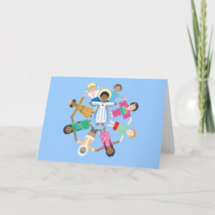 Child Jesus with children from all nations Holiday Card