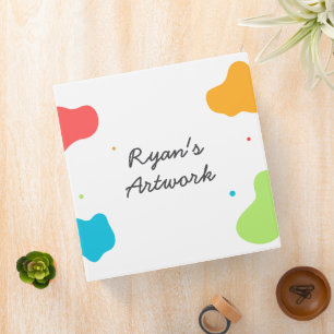 Child Kid Artwork Keepsake Binder Custom Name 