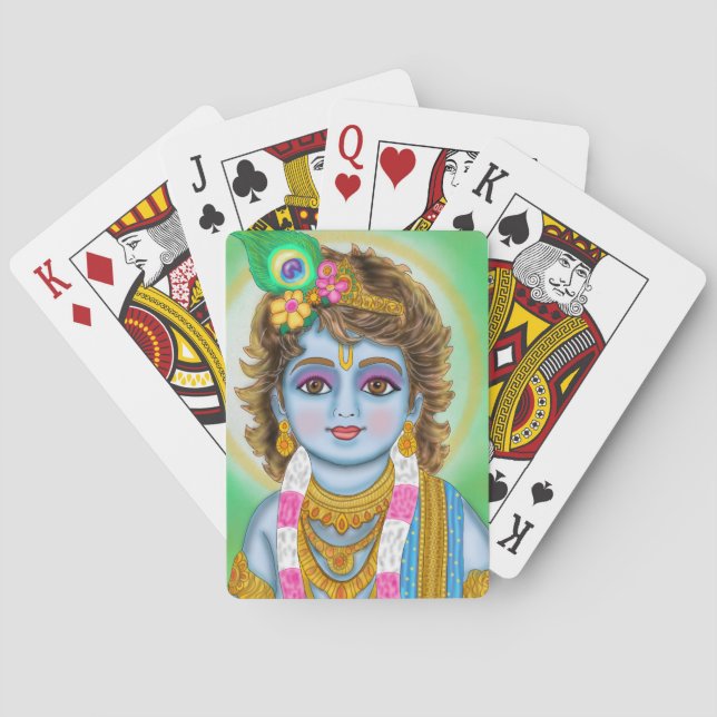Child Krishna Playing Cards (Back)