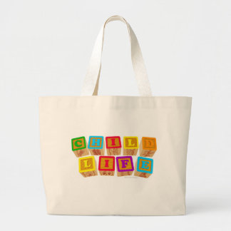Child Life Blocks totebag Large Tote Bag