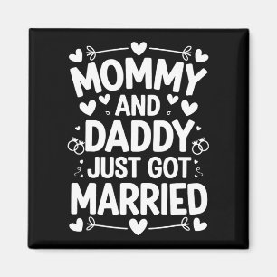 Child Marriage Wedding Bride Groom Mommy And Daddy Magnet