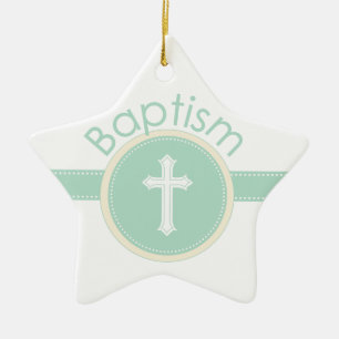 Child of God Baptism, Gender Neutral Green Ceramic Ornament