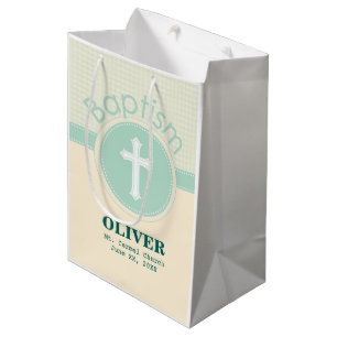 Child of God Baptism, Gender Neutral Green Medium Gift Bag