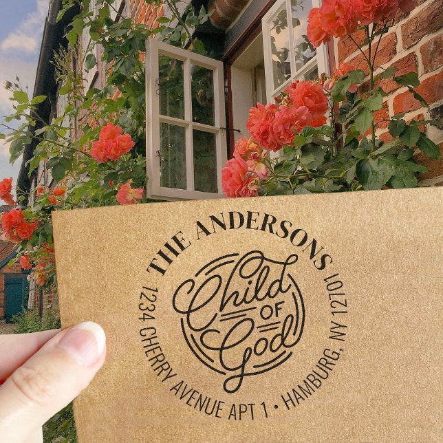 Child Of God Christian Bible Return Address Rubber Stamp (Creator Uploaded)