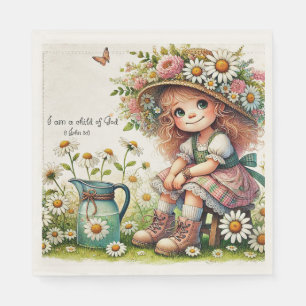 Child of God daisy girl Napkin