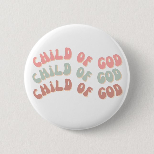 Child of God Retro Waves 2 Inch Round Button (Front)