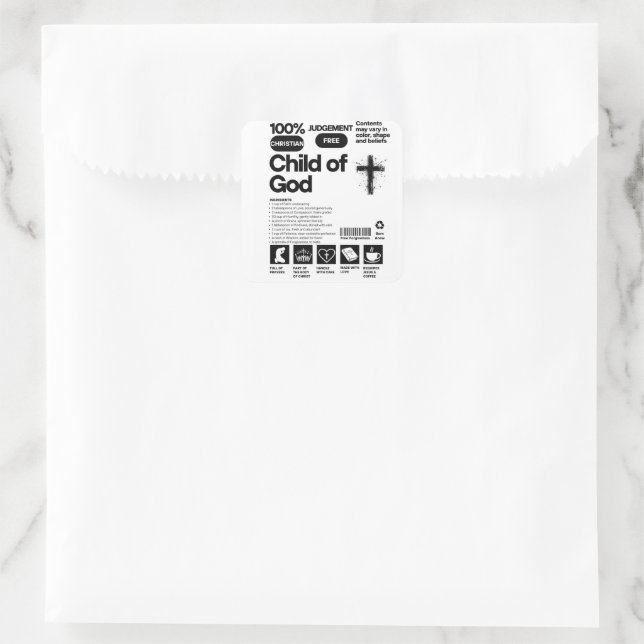 Child of God Square Sticker (Bag)